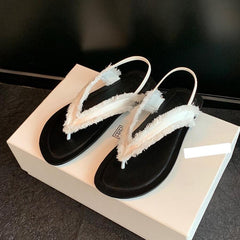 Silk Fringed Flat Toe Toe Leather Soft-Soled Shoes Newgew