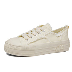 Women's Classic Style Summer Thick Bottom Versatile Canvas Shoes Newgew