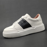 Men Minimalist Fashion Leather Flat Casual Sneakers Newgew Shoes
