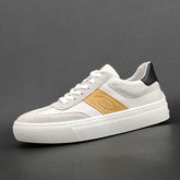 Men Stylish Patchwork Leather Flat Casual Shoes Newgew Shoes