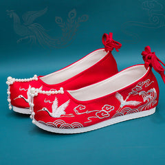 Women's Han Clothing Ancient Style Summer With Height Canvas Shoes Newgew