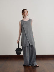 Tie-Dye Jacquard Sleeveless Mini Dress Newgew Dresses