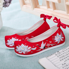 Unique Tan Ancient Style Flat Costume Canvas Shoes Newgew