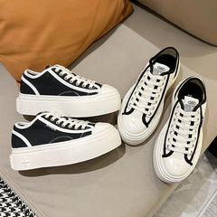 Women's Cruciate Flower Raise The Bottom Sports Versatile Canvas Shoes Newgew