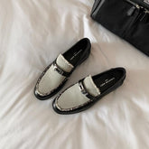 Metal buckle fringe color matching leather shoes NewGew