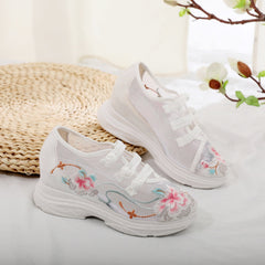 Garden Height Increasing Insole Embroidered Thickened Canvas Shoes Newgew