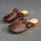 Women Retro Leather Soft Comfort Mules Newgew Shoes