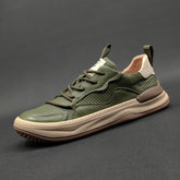 Men Hollow Leather Breathable Fashion Casual Sneakers Newgew Shoes