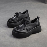 Women Minimalist Soft Leather Thick Soled Casual Shoes Newgew Shoes