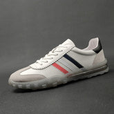 Men Fashion Patchwork Leather Flat Casual Sneakers Newgew Shoes