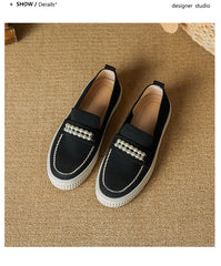 Fly Woven Flat Pearl Slip-On Loafers NewGew