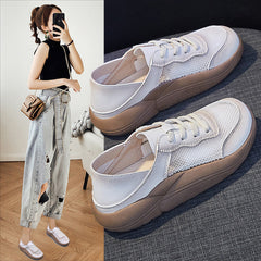 Women's Summer Mesh Breathable White Korean Canvas Shoes Newgew