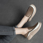 Women Retro Leather Thick Sole Casual Shoes Newgew Shoes