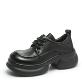 Women Retro Thick Soled Leather Casual Shoes Newgew Shoes