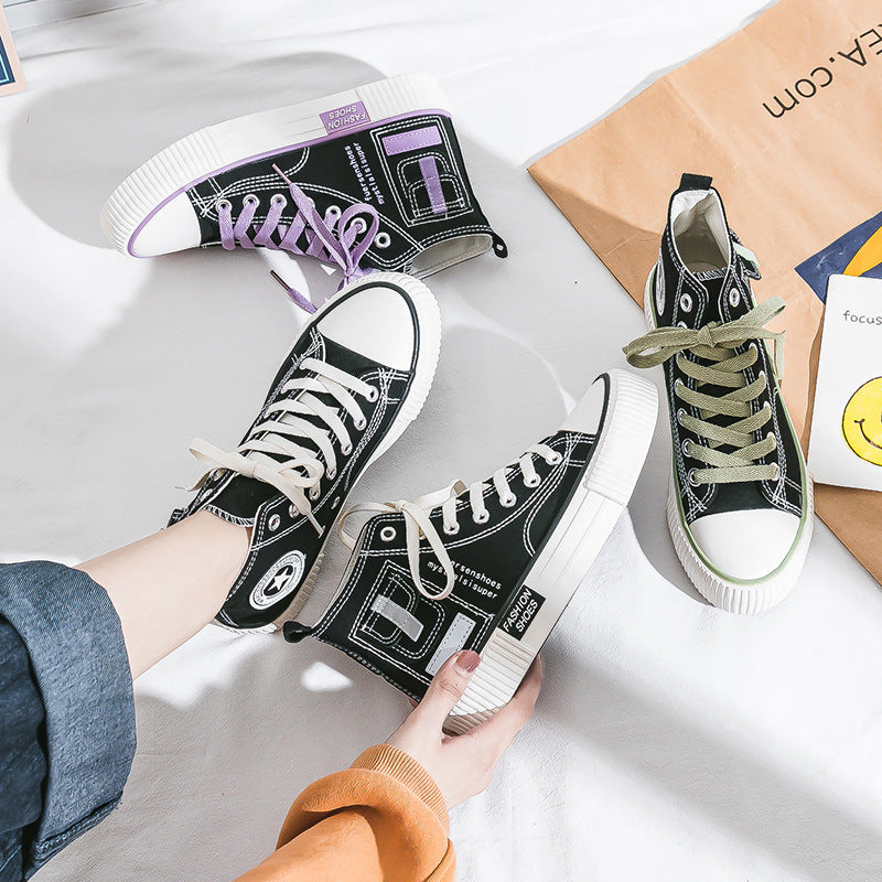 Slouchy Women's Small Pocket Spring Korean Canvas Shoes Newgew