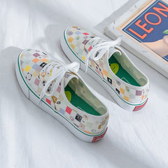 Women's Korean Style Street Shot Half Slip-on Canvas Shoes Newgew