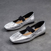 Women Casual Plaited Leather Soft Flats Newgew Shoes