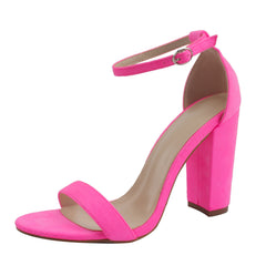 Classic Faux Leather Platform Block Heels Newgew