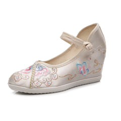 Women's Han Chinese Clothing High Embroidered Ancient Canvas Shoes Newgew