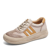 Women Fashion Patchwork Leather Flat Casual Shoes Newgew Shoes