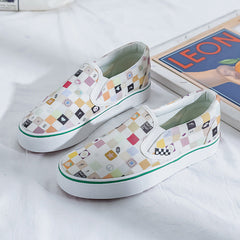 Women's Korean Style Street Shot Half Slip-on Canvas Shoes Newgew