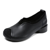 Women Retro Patchwork Soft Leather Casual Shoes Newgew Shoes