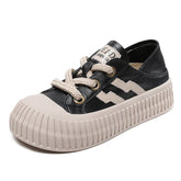 Women Soft Leather Thick Soled Flat Casual Shoes Newgew Shoes