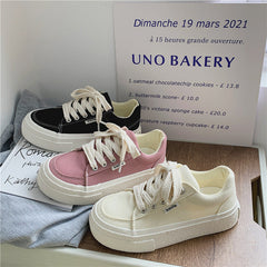 Spring White Female Breathable Preppy Style Canvas Shoes Newgew