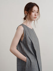 Tie-Dye Jacquard Sleeveless Mini Dress Newgew Dresses