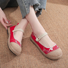 Women's Big Head Embroidered Old Beijing Cloth Single Canvas Shoes Newgew