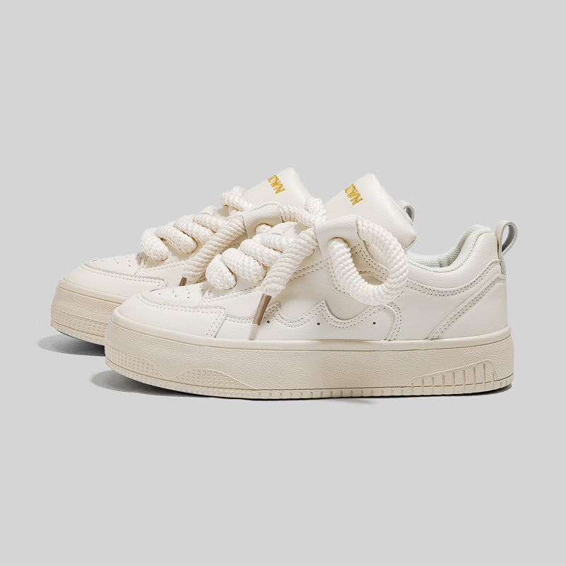 Women's Spring Thick Bottom Retro Red Design Sneakers Newgew