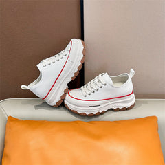 Women's Platform Height Increasing Insole Wave Bottom Canvas Shoes Newgew