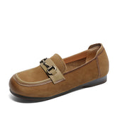 Women Retro Minimalist Leather Soft Flat Casual Loafers Newgew Shoes