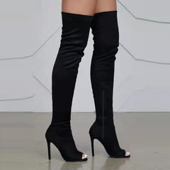 Stack Up Peep Toe Boots Newgew