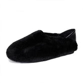 Women Soft Flat Casual Fur Shoes Newgew Shoes