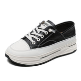 Women Fashion Leather Thick Soled Casual Shoes Newgew Shoes