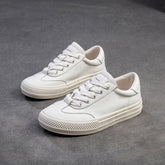 Women Leather Flat Low Top Casual Shoes Newgew Shoes