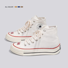 Popular Summer High Top White Canvas Shoes Newgew