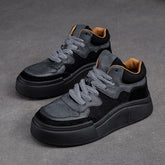 Women Retro Patchwork Thick Soled Casual Shoes Newgew Shoes