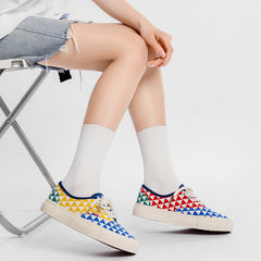 Women's & Men's Plaid Summer Breathable Canvas Shoes Newgew