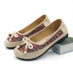 Women's Ethnic Style Embroidered Antique Soft Bottom For Canvas Shoes Newgew