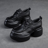Women Retro Soft Leather Platform Casual Shoes Newgew Shoes