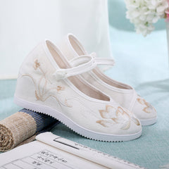 Women's Height Increasing Insole Round Toe Old Cloth Canvas Shoes Newgew