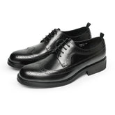 Men Classic Embossing Patchwork Cowhide Oxford Shoes Newgew Shoes