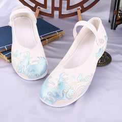 Women's Ancient Style Old Beijing Cloth Low Canvas Shoes Newgew