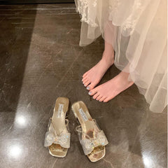 Butterfly Heeled Sandals Bow Heel NewGew