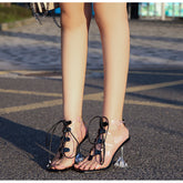 Sexy Transparent Straps Lace-Up Sandals Pairmore