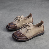 Women Retro Soft Leather Flat Casual Shoes Newgew Shoes