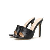 Stiletto square toe solid color sandals NewGew