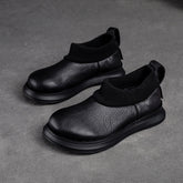 Women Retro Minimalist Leather Flat Casual Shoes Newgew Shoes